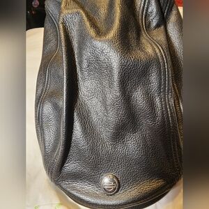 Vintage Harley-Davidson Black Soft Leather Cabbie Hat with Shield Eagle XL